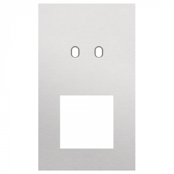 NIKO plaque de recouvrement double vertical 60 mm pour 1 fonction double commutation et 1 fonction 45 x 45 toggle alu grey brushed (155)