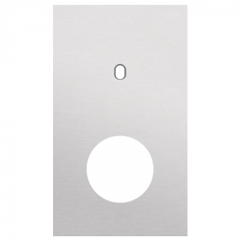 plaque de recouvrement double vertical 60 mm pour 1 fonction simple commutation et 1 prise toggle alu grey brushed (155)