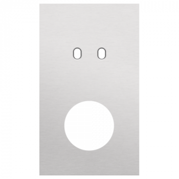 plaque de recouvrement double vertical 60 mm pour 1 fonction double commutation et 1 prise toggle alu grey brushed (155)