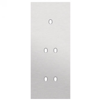 plaque de recouvrement triple vertical 60 mm pour 1 fonction simple et 2 fonctions doublecommutation toggle alu grey brushed (155)