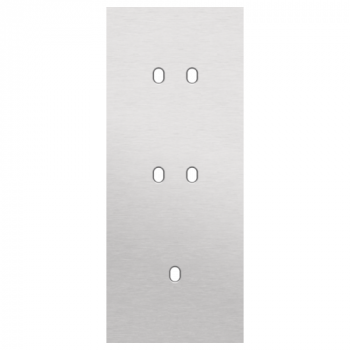 plaque de recouvrement triple vertical 60 mm pour 2 fonctions double et 1 fonction simple commutation toggle alu grey brushed (155)