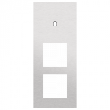 plaque de recouvrement triple vertical 60 mm pour 1 fonction simple commutation et 2 fonctions 45 x 45 toggle alu grey brushed (155)