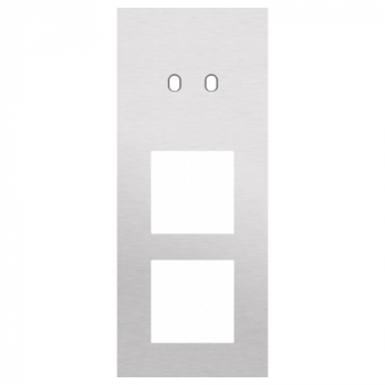 plaque de recouvrement triple vertical 60 mm pour 1 fonction double commutation et 2 fonctions 45 x 45 toggle alu grey brushed (155)