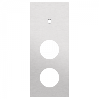 afdekplaat drievoudig verticaal 60mm voor 1 enkelvoudig schakelfunctie en twee stopcontacten toggle alu grey brushed (155)