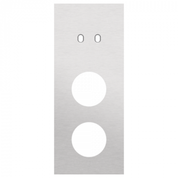 afdekplaat drievoudig verticaal 60mm voor 1 tweevoudig schakelfunctie en twee stopcontacten toggle alu grey brushed (155)