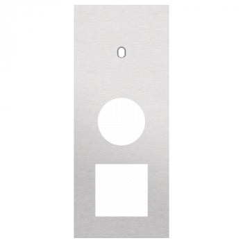 afdekplaat drievoudig verticaal 60mm voor 1 enkelvoudig schakelfunctie ,1 stopcontact en 1 functie 45 x 45 toggle alu grey brushed (155)
