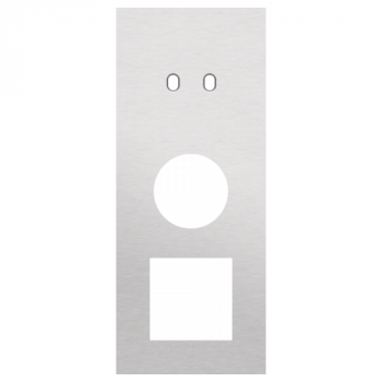 plaque de recouvrement triple vertical 60 mm pour 1 fonction double commutation, 1 prise et une fonction 45 x 45 toggle alu grey brushed (155)