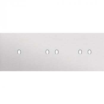 plaque de recouvrement triple horizontal 70 mm pour 1 fonction simple et deux fonctions double commutation toggle alu grey brushed (155)