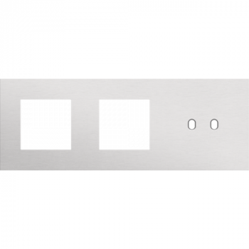 plaque de recouvrement triple horizontal 70 mm pour deux fonctions 45 x 45 et une fonction double commutation toggle alu grey brushed (155)
