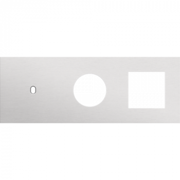 afdekplaat drievoudig horizontaal 71mm voor 1 enkelvoudig schakelfunctie, 1 stopcontact en één 45 x 45 functie toggle alu grey brushed (155)