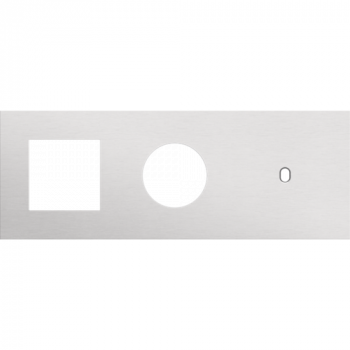 afdekplaat drievoudig horizontaal 71mm voor 1 functie 45 x 45, 1 stopcontact en 1 enkelvoudig schakelfunctie toggle alu grey brushed (155)