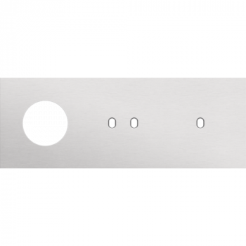 afdekplaat drievoudig horizontaal 71mm voor 1 stopcontact, 1 tweevoudig en één enkelvoudig schakelfunctie toggle alu grey brushed (155)