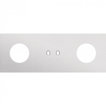 afdekplaat drievoudig horizontaal 71mm voor 1 stopcontact,1 tweevoudig schakelfunctie en 1 stopcontact toggle alu grey brushed (155)
