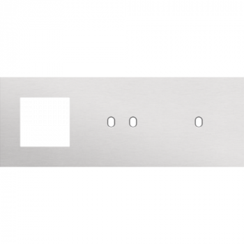 NIKO plaque de recouvrement triple horizontal 71 mm pour 1 fonction 45 x 45, 1fonction double et une fonction simple de commutation toggle alu grey brushed (155)