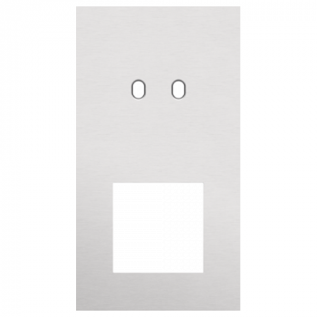 NIKO plaque de recouvrement double vertical 71mm pour 1 fonction double commutation et 1 fonction 45 x 45 alu grey brushed (155)