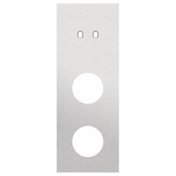 afdekplaat drievoudig verticaal 71mm voor één tweevoudig schakelfunctie en 2 stopcontacten toggle alu grey brushed (155)