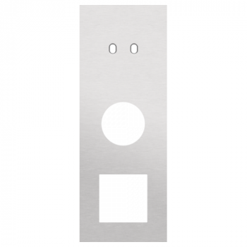 afdekplaat drievoudig verticaal 71mm voor 1 tweevoudig schakelfunctie,1 stopcontact en 1 functie 45 x 45 toggle alu grey brushed (155)