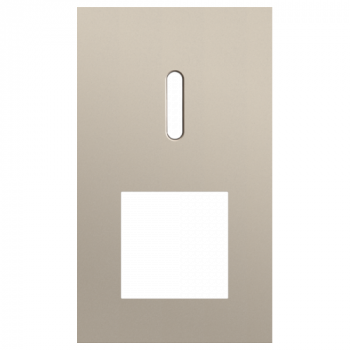 plaque de recouvrement double verticale 60mm pour 1 fonction simple commutation et 1 fonction 45 x 45 rocker steel champagne coated (code 166)