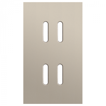NIKO plaque de recouvrement double verticale 60mm pour 2 fonctions double commutation rocker steel champagne coated (code 166)