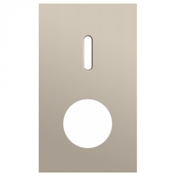 plaque de recouvrement double verticale 60mm pour 1 fonction simple commutation et 1 prise rocker steel champagne coated (code 166)