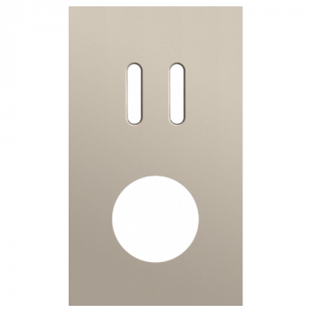 NIKO plaque de recouvrement double verticale 60mm pour 1 fonction double commutation et 1 prise rocker steel champagne coated (code 166)