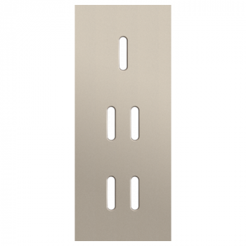 plaque de recouvrement triple vertical 60mm pour 1 fonction simple et deux fonctions double commutation rocker steel champagne coated (code 166)