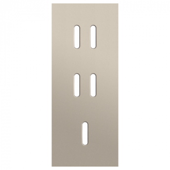 afdekplaat drievoudig verticaal 60mm voor 2 tweevoudig en 1 enkelvoudig schakelfuncties rocker steel champagne coated (code 166)