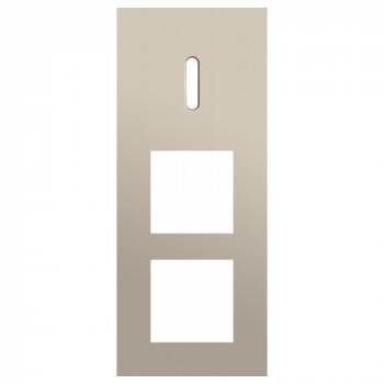 plaque de recouvrement triple vertical 60mm pour une fonction simple et deux fonctions 45 x 45 rocker steel champagne coated (code 166)