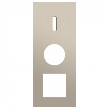 afdekplaat drievoudig verticaal 60mm voor 1 enkelvoudig schakelfunctie, 1 stopcontact en één functie 45 x 45 rocker steel champagne coated (code 166)