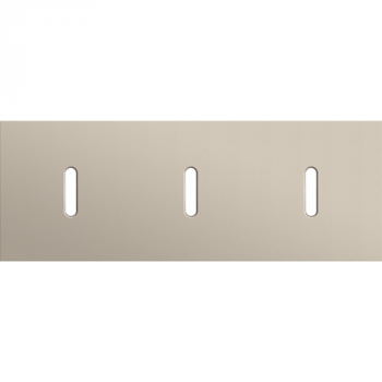 afdekplaat drievoudig horizontaal 71mm voor 3 enkelvoudige schakelfuncties rocker steel champagne coated (code 166)