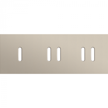 afdekplaat drievoudig horizontaal 71mm voor 1 enkelvoudig en twee tweevoudig schakelfunctie rocker steel champagne coated (code 166)