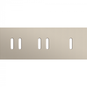 afdekplaat drievoudig horizontaal 71mm voor 2 tweevoudig en 1 enkelvoudig schakelfuncties rocker steel champagne coated (code 166)