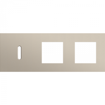 afdekplaat drievoudig horizontaal 71mm voor 1 enkelvoudig schakelfuncties en 2 functies 45 x 45 rocker steel champagne coated (code 166)