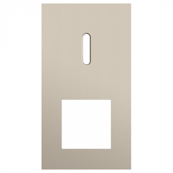 plaque de recouvrement rocker double horizontale 71mm pour 1 fonction simple commutation et 1 fonction 45 x 45 steel champagne coated (code 166)