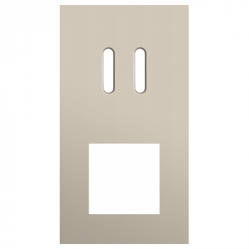 plaque de recouvrement rocker double horizontale 71mm pour 1 fonction double commutation et 1 fonction 45 x 45 steel champagne coated (code 166)