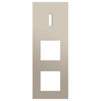 plaque de recouvrement triple verticale 71mm pour 1 fonction simple commutation et 2 fonctions 45 x 45 rocker steel champagne coated (code 166)