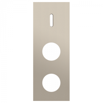 afdekplaat drievoudig verticaal 71mm voor 1 enkelvoudig schakelfunctie en 2 stopcontacten rocker steel champagne coated (code 166)