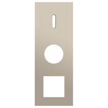NIKO plaque de recouvrement triple verticale 71mm pour 1 fonction simple commutation, 1 prise , 1 fonction 45 x 45 rocker steel champagne coated (code 166)