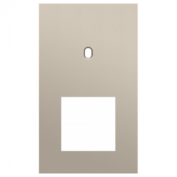 NIKO plaque de recouvrement double vertical 60 mm pour 1 fonction simple commutation et 1 fonction 45 x 45 toggle steel champagne coated (166)