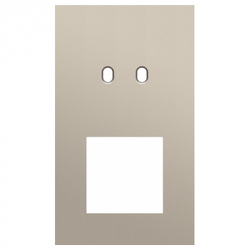 afdekplaat tweevoudig verticaal 60mm voor 1 tweevoudig schakelfunctie en 1 functie 45 x 45 toggle steel champagne coated (166)