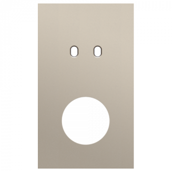 afdekplaat tweevoudig verticaal 60mm voor 1 tweevoudig schakelfunctie en 1 stopcontact toggle steel champagne coated (166)