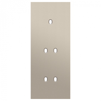 plaque de recouvrement triple vertical 60 mm pour 1 fonction simple et 2 double commutation toggle steel champagne coated (166)