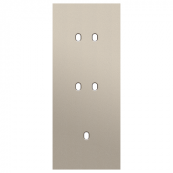 afdekplaat drievoudig verticaal 60mm voor 2 tweevoudige en 1 enkelvoudig schakelfuncties toggle steel champagne coated (166)