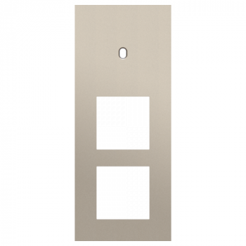 afdekplaat drievoudig verticaal 60mm voor 1 enkelvoudig schakelfunctie en 2 functies 45 x 45 toggle steel champagne coated (166)