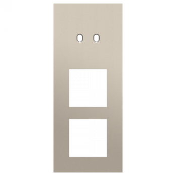 afdekplaat drievoudig verticaal 60mm voor 1 tweevoudig schakelfunctie en 2 functies 45 x 45 toggle steel champagne coated (166)