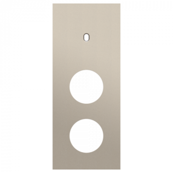 afdekplaat drievoudig verticaal 60mm voor 1 enkelvoudig schakelfunctie en voor 2 stopcontacten toggle steel champagne coated (166)