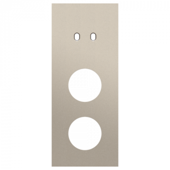 NIKO afdekplaat drievoudig verticaal 60mm voor 1 tweevoudig schakelfunctie en voor 2 stopcontacten toggle steel champagne coated (166)