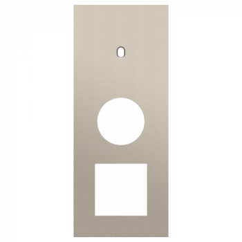 afdekplaat drievoudig verticaal 60mm voor 1 enkelvoudig schakelfunctie, 1 stopcontact en 1 functie 45 x 45 toggle steel champagne coated (166)
