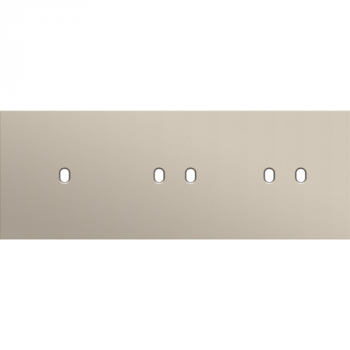 plaque de recouvrement triple horizontal 71 mm pour 1 fonction simple et 2 double commutation toggle steel champagne coated (166)