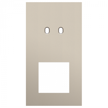 plaque de recouvrement double vertical 71mm pour 1 fonction double commutation et 1 fonction 45 x 45 toggle steel champagne coated (166)